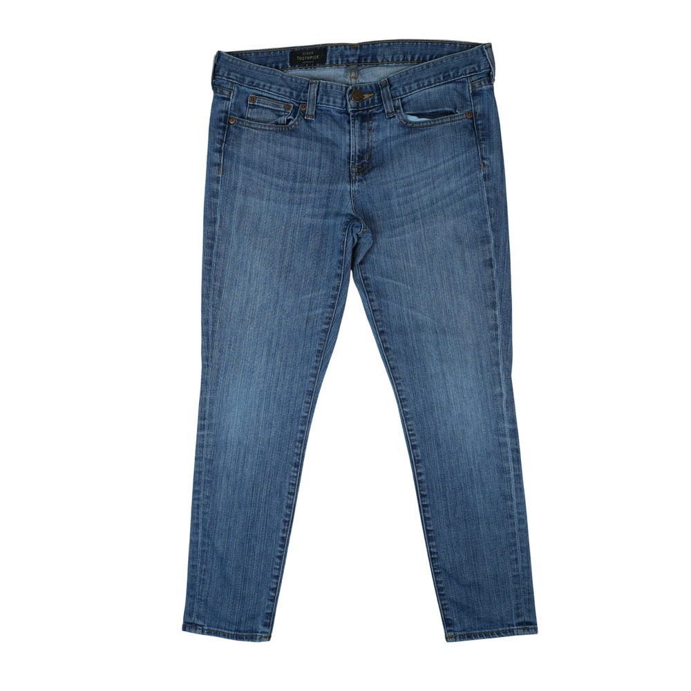 J.Crew Toothpick Jeans Women 33x27.5 Blue Slim Stretch Denim Casual Minimalist